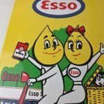 Vintage Esso Gasoline Porcelain Sign – Oil Drop Boy Scooter Vespa Gas Pump Sign - Image 3