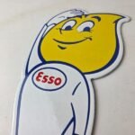 Vintage Esso Gasoline Porcelain Sign – Oil Drop Gas Service Station Auto Sign - Image 12