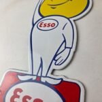 Vintage Esso Gasoline Porcelain Sign – Oil Drop Gas Service Station Auto Sign - Image 13