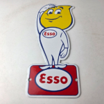 Vintage Esso Gasoline Porcelain Sign – Oil Drop Gas Service Station Auto Sign - Image 15