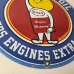 Vintage Esso Gasoline Sign – Gas Service Station Auto Oil Drop Porcelain Sign - Image 11