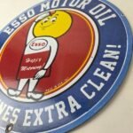 Vintage Esso Gasoline Sign – Gas Service Station Auto Oil Drop Porcelain Sign - Image 13