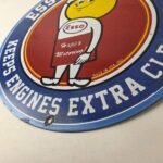 Vintage Esso Gasoline Sign – Gas Service Station Auto Oil Drop Porcelain Sign - Image 14