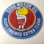Vintage Esso Gasoline Sign – Gas Service Station Auto Oil Drop Porcelain Sign - Image 15