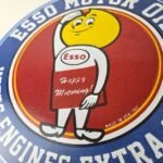 Vintage Esso Gasoline Sign – Gas Service Station Auto Oil Drop Porcelain Sign - Image 4