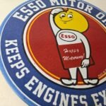Vintage Esso Gasoline Sign – Gas Service Station Auto Oil Drop Porcelain Sign - Image 6