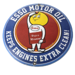 Vintage Esso Gasoline Sign – Gas Service Station Auto Oil Drop Porcelain Sign