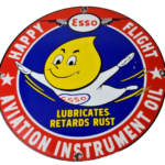 Vintage Esso Gasoline Sign – Gas Service Station Auto Tiger Tank Porcelain Sign