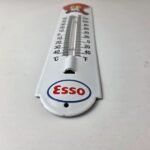 Vintage Esso Gasoline Sign – Gas Station Pump Ad Sign on Porcelain Thermometer - Image 10