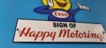 Vintage Esso Gasoline Sign – Oil Drop Boy Porcelain Gas Station Pump Sign - Image 7