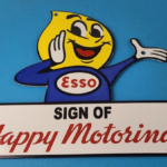 Vintage Esso Gasoline Sign – Oil Drop Boy Porcelain Gas Station Pump Sign