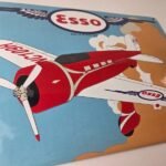 Vintage Esso Gasoline Sign – Porcelain Gas Airplane Aviation Station Pump Sign - Image 11