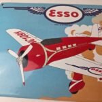 Vintage Esso Gasoline Sign – Porcelain Gas Airplane Aviation Station Pump Sign - Image 3
