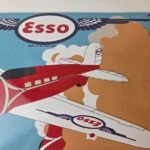 Vintage Esso Gasoline Sign – Porcelain Gas Airplane Aviation Station Pump Sign - Image 4