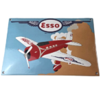 Vintage Esso Gasoline Sign – Porcelain Gas Airplane Aviation Station Pump Sign - Image 2
