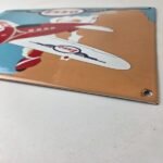 Vintage Esso Gasoline Sign – Porcelain Gas Airplane Aviation Station Pump Sign - Image 10