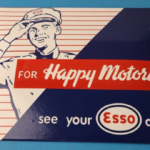 Vintage Esso Gasoline Sign – Porcelain Gas Attendant Filling Station Pump Sign