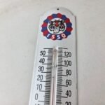 Vintage Esso Gasoline Sign – Service Pump Tiger Ad Sign on Porcelain Thermometer - Image 3