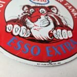 Vintage Esso Gasoline Sign – Tiger Gas Service Station Auto Tank Porcelain Sign - Image 11