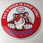 Vintage Esso Gasoline Sign – Tiger Gas Service Station Auto Tank Porcelain Sign - Image 15