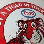 Vintage Esso Gasoline Sign – Tiger Gas Service Station Auto Tank Porcelain Sign - Image 5