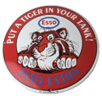 Vintage Esso Gasoline Sign – Tiger Gas Service Station Auto Tank Porcelain Sign - Image 2