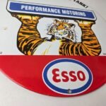 Vintage Esso Gasoline Sign – Tiger Gas Service Station Auto Tank Porcelain Sign - Image 11