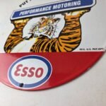 Vintage Esso Gasoline Sign – Tiger Gas Service Station Auto Tank Porcelain Sign - Image 14