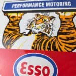 Vintage Esso Gasoline Sign – Tiger Gas Service Station Auto Tank Porcelain Sign - Image 4