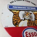 Vintage Esso Gasoline Sign – Tiger Gas Service Station Auto Tank Porcelain Sign - Image 6