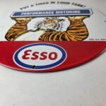Vintage Esso Gasoline Sign – Tiger Gas Service Station Auto Tank Porcelain Sign - Image 10