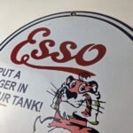 Vintage Esso Gasoline Sign – Tiger Gas Station Porcelain Sign - Image 12