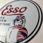 Vintage Esso Gasoline Sign – Tiger Gas Station Porcelain Sign - Image 13
