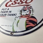 Vintage Esso Gasoline Sign – Tiger Gas Station Porcelain Sign - Image 14