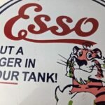 Vintage Esso Gasoline Sign – Tiger Gas Station Porcelain Sign - Image 4
