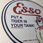 Vintage Esso Gasoline Sign – Tiger Gas Station Porcelain Sign - Image 6