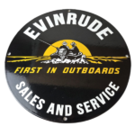 Vintage Evinrude Outboards Sign – Marine Boating Fishing Porcelain Gas Pump Sign