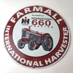 Vintage Farmall International Harvester Sign – Porcelain Farm Barn Gas Pump Sign - Image 8