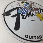 Vintage Fender Sign – Guitars Amplifiers Music Porcelain Gas Station Sign - Image 6