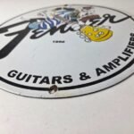 Vintage Fender Sign – Guitars Amplifiers Music Porcelain Gas Station Sign - Image 10