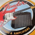 Vintage Fender Sign – Music Guitars Amplifiers Porcelain Advertisement Sign - Image 4