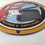 Vintage Fender Sign – Music Guitars Amplifiers Porcelain Advertisement Sign - Image 10