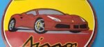 Vintage Ferrari Dino Sports Car Sign – Auto Service Dealer Gas Porcelain Sign - Image 4