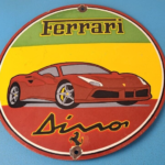 Vintage Ferrari Dino Sports Car Sign – Auto Service Dealer Gas Porcelain Sign