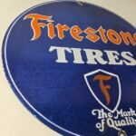 Vintage Firestone Tires Porcelain Sign – Mark of Quality Logo Sign - Image 6