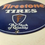 Vintage Firestone Tires Porcelain Sign – Mark of Quality Logo Sign - Image 10