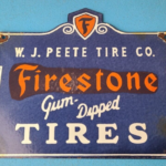 Vintage Firestone Tires Sign – Auto Gum Dipped Gas Pump Porcelain Sign