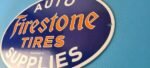 Vintage Firestone Tires Sign – Auto Supplies Gas Pump Porcelain Sign - Image 9