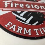 Vintage Firestone Tires Sign – Ground Grip Farm Sales Service Gas Porcelain Sign - Image 11