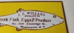 Vintage Fish Eggs Produce Sign – Willard Dealer Porcelain Advertising Sign - Image 4